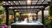 constructing hot tub pergola
