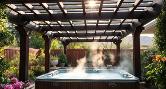 constructing hot tub pergola