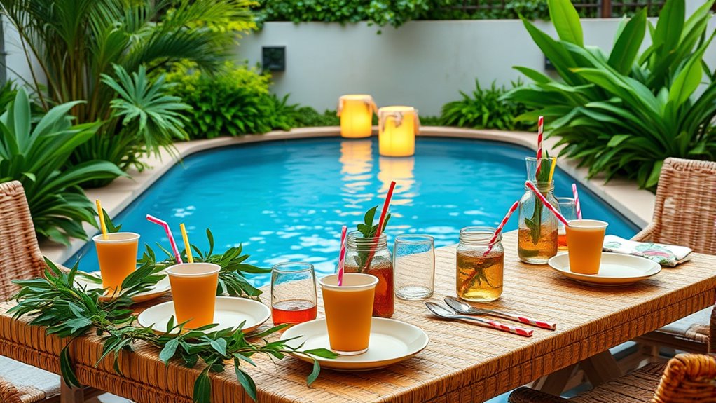 eco friendly vibrant pool celebration