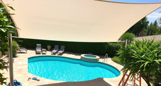 pool deck shade installation