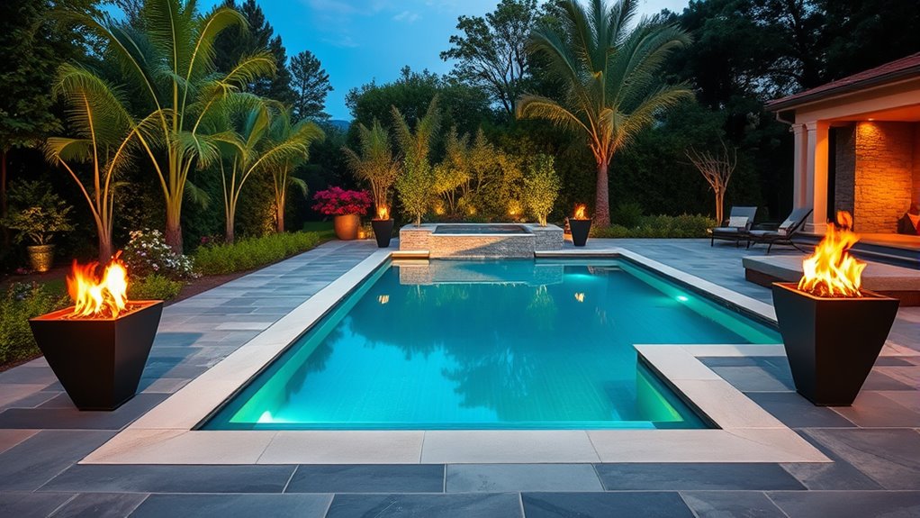 poolside fire feature safety