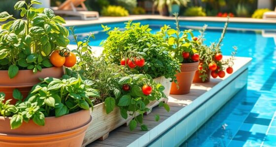 poolside herb garden planters