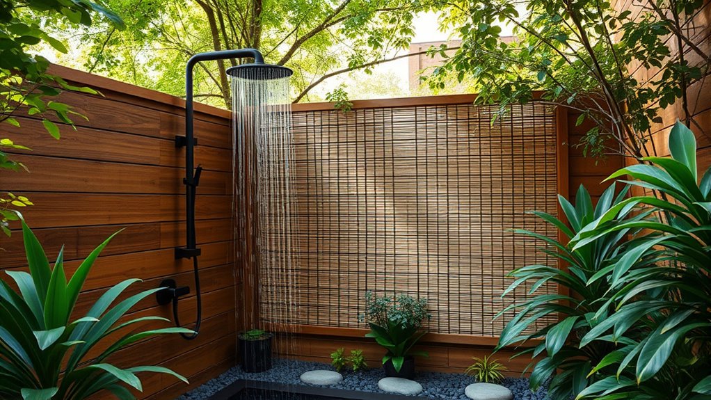 privacy style lighting greenery