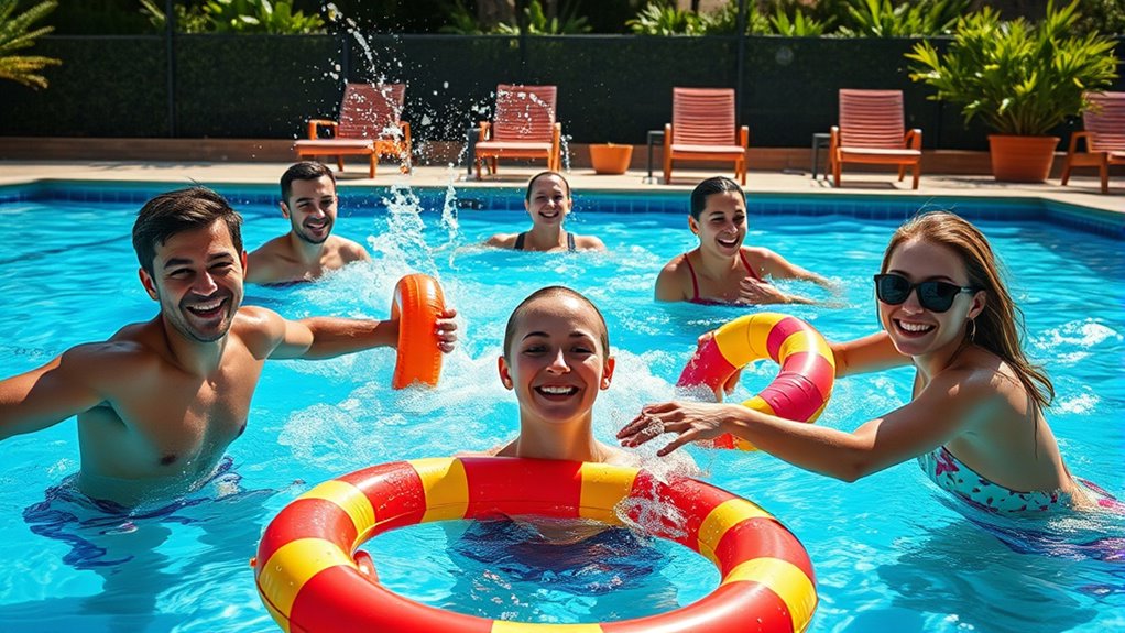 relaxing friendly pool activities