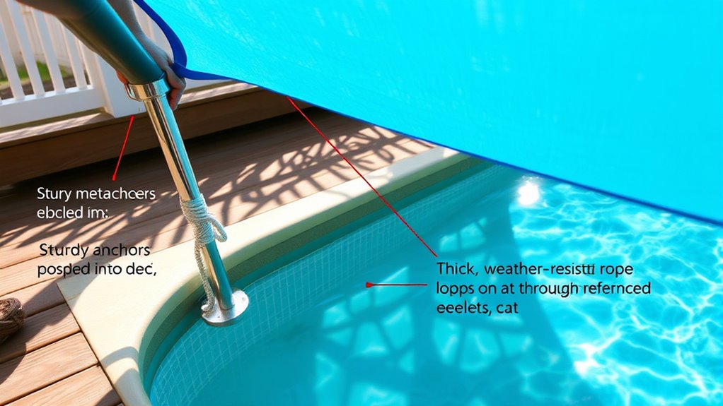 securely attach shade sail