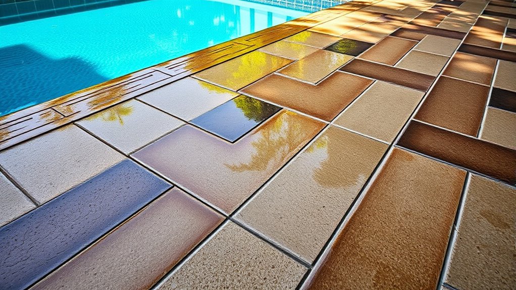 types of pool deck permeable pavers