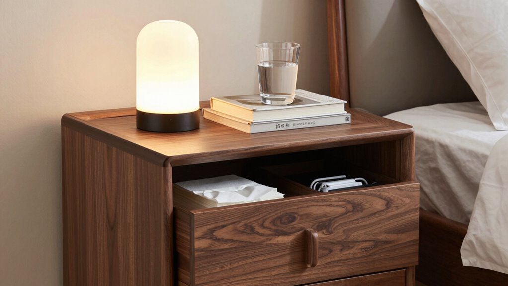 organized stylish nightstand setup